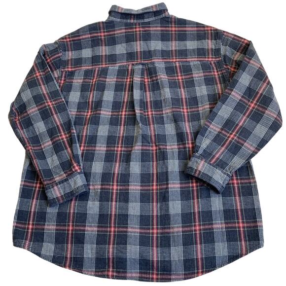 Chaps RL Mens Sz XXL Grey Plaid Button Down Shirt Double Cloth Cotton Casual - Picture 14 of 16